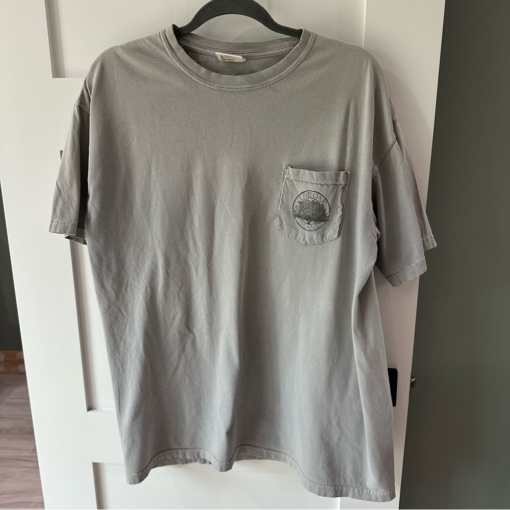 Live Oak Brand Tshirt Custom Colors Size Large Cotton Kentucky Bluegrass Gray